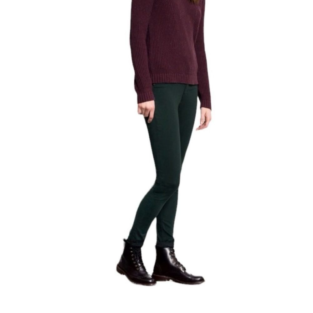 Rag & Bone Ultra‑Skinny Dark Green Leggings – Zip Fly, Size 27
